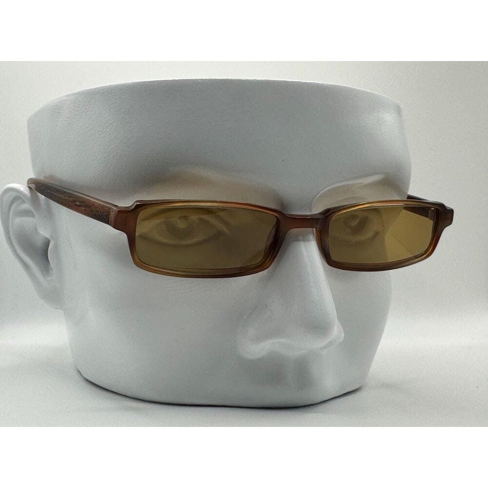 Vintage Y2K Sunglasses | NOS | Narrow Rectangle Frame | Brown Monochrome | Mini